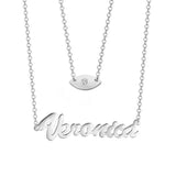 Veronica 925 Sterling Silver Personalized Evil Eye Name Necklace Adjustable Chain 16"-20"