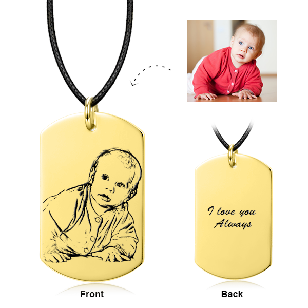 925 Sterling Silver Personalized Kids Photo Necklace Adjustable 16”-20”