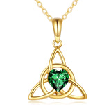 14K Solid Gold Celtic Knot Necklace Irish Triquetra Jewelry Gifts