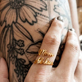 Copper/925 Sterling Silver Personalized Dainty Double Name Ring