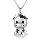 Cow Urn Necklace Cow Gift Pendant 925 Sterling Silver Cow Jewelry Birthday Christmas Gifts for Teen Girls