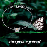 Butterfly Urn Bracelet for Ashes 925 Sterling Silver Butterfly Cremation Keepsake Pendant Locket Bracelet for Women Mom